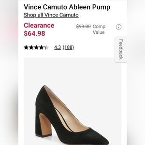 Black leather Vince Camuto heels, size 6M